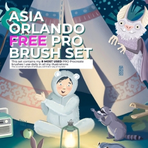 8 Free Pro Illustration Procreate Brushes by Asia Orlando