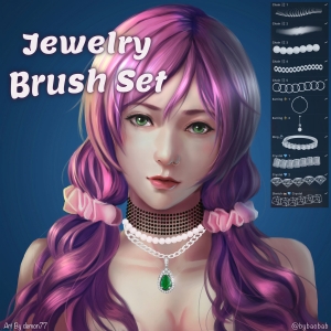 Free Jewelry Brush Set for Procreate by Bybaobab