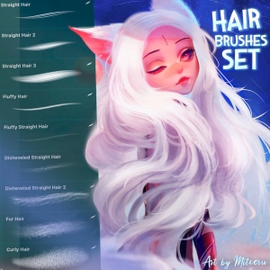 Free Hair Brushes for Procreate by Di