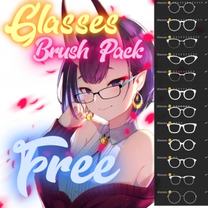 Free glasses brush pack for Procreate by Attki