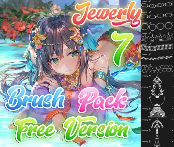 Free Anime jewelry brush pack for Procreate by Attki