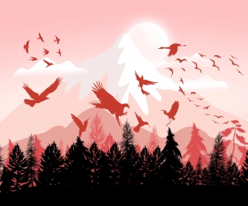 Free Procreate Flying Birds Stamps Brushes by Fooarc