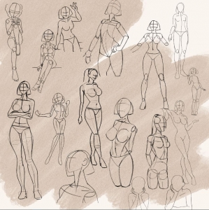 Free 16 Female Body Reference Stamps for Procreate by Luana Wosiack