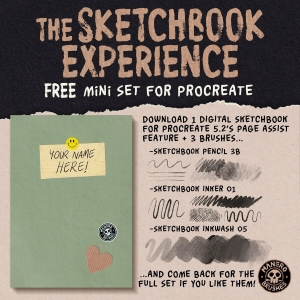 The Sketchbook Experience FREE Mini Set for Procreate by Manero Brushes