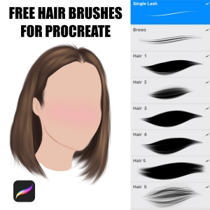 Free Hair Brushes for Procreate by Nadya Astvatsaturova