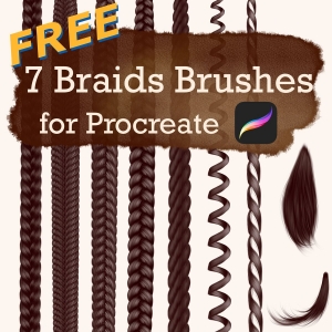 Free Braids Brushes for Procreate by Naomi Arts