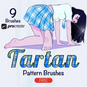 Free Tartan Pattern brush for Procreate by JRRH