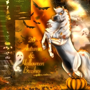Free 26 Autumn & Halloween Brushes for Procreate app by Anja Bravestorm