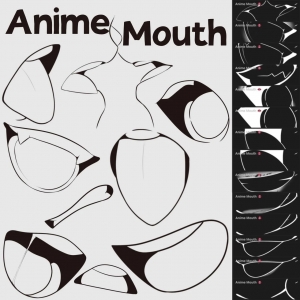 Free Anime mouth brush pack for Procreate by Attki