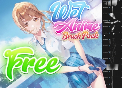 Free Wet Anime brush pack for Procreate by Attki