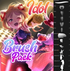 Free Idol brush pack for Procreate by Attki