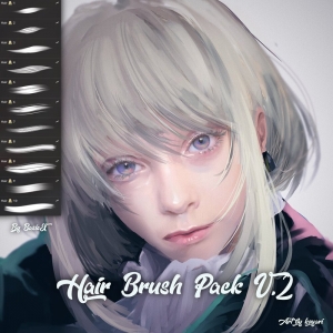 Free Hair brush pack V2 for Procreate by BasicX