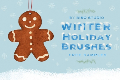 Free Winter Holiday Procreate Brushes by Biso Studio