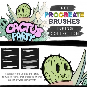 FREE Textured Inking Brushes for Procreate by CrayonArcade