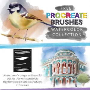FREE Watercolor Brushes - 10k+ Users for Procreate by CrayonArcade