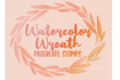 Procreate Watercolor Wreath Stamp Brushes by Elena