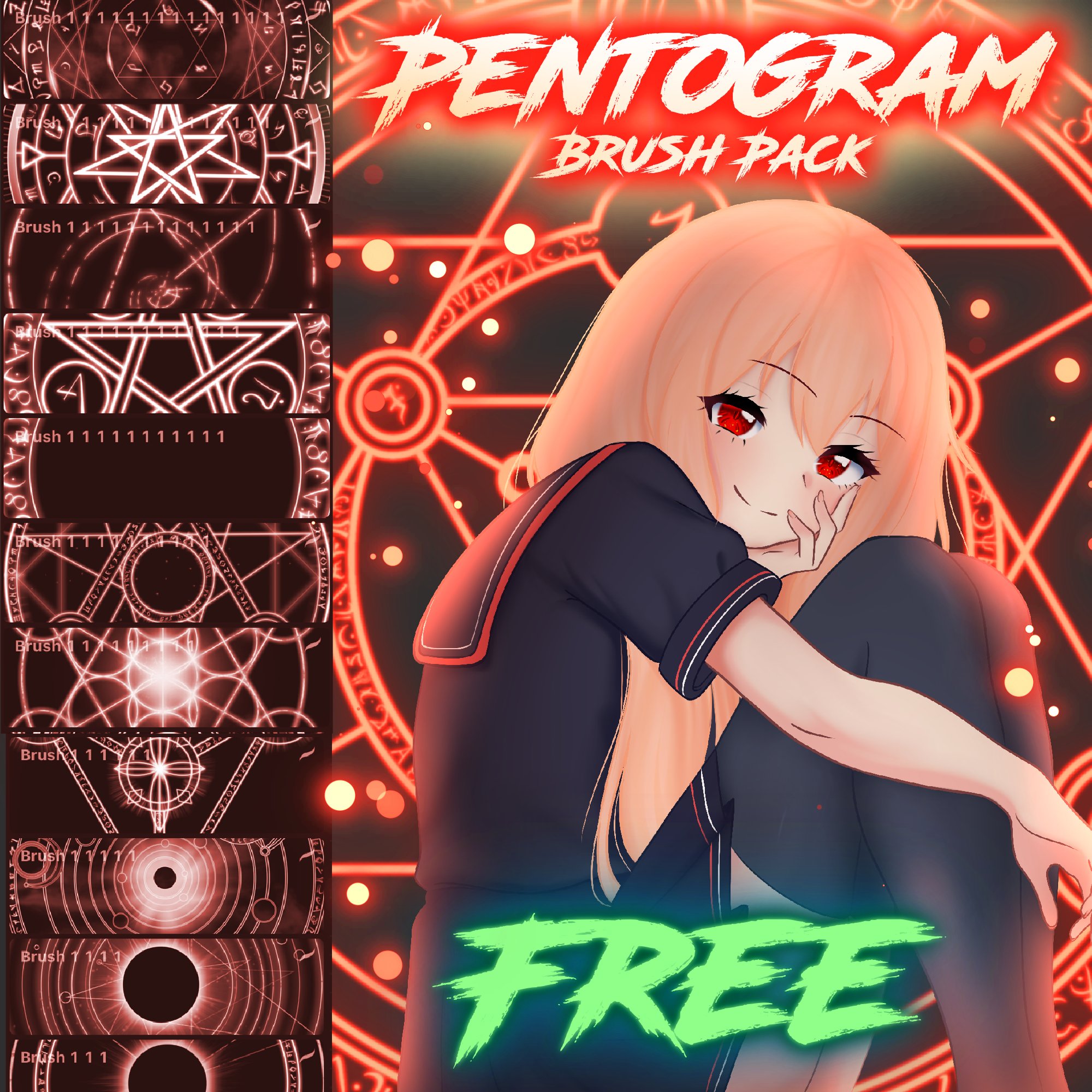 Free Pentogram Brush Pack for Procreate by Attki