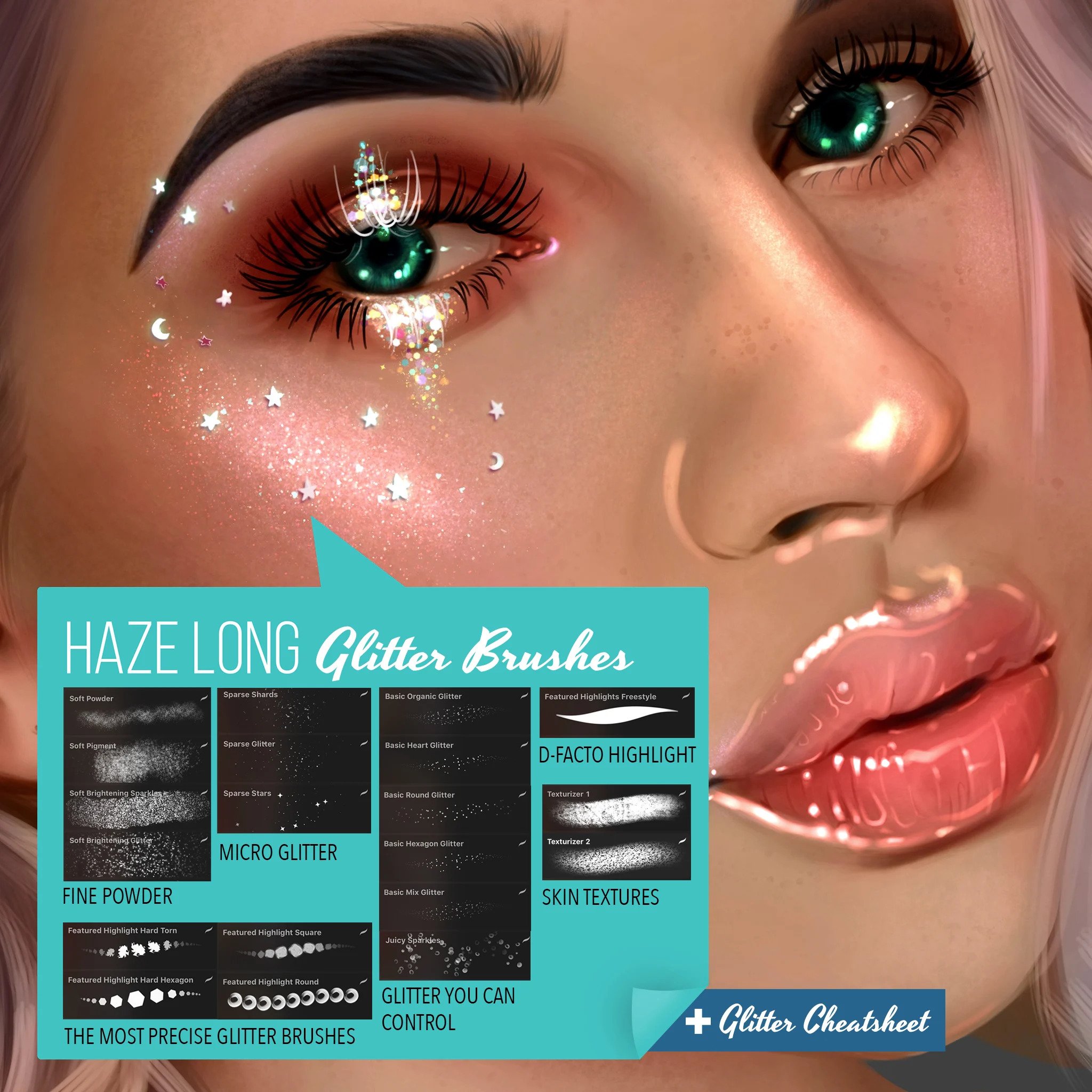 Free Glitter Brushes for Procreate by Haze Long