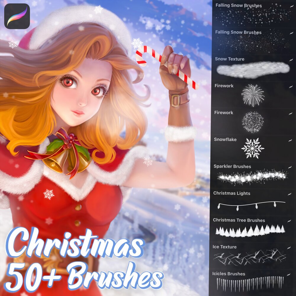 Free Christmas Lights Procreate Brushes by Di | Nature & Animals