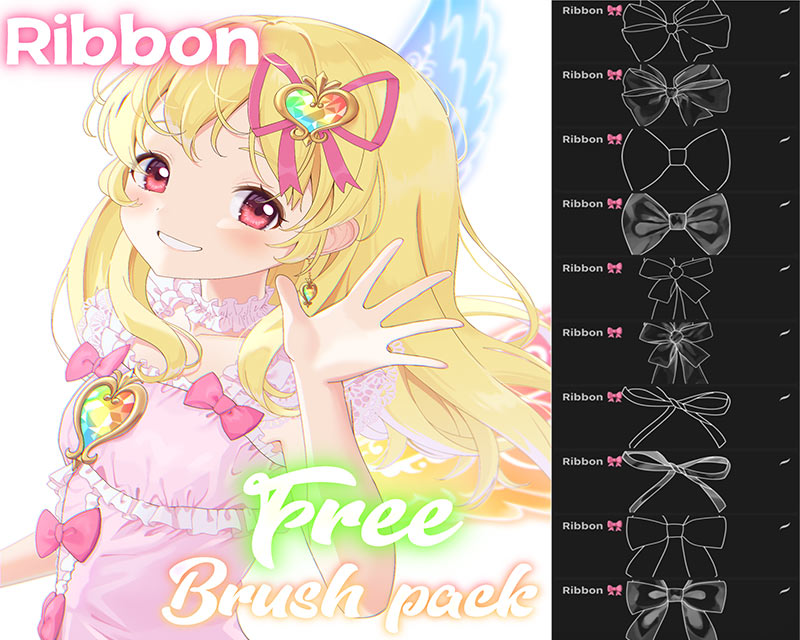 FREE Anime bow brush pack for procreate | Cartoons & Comics